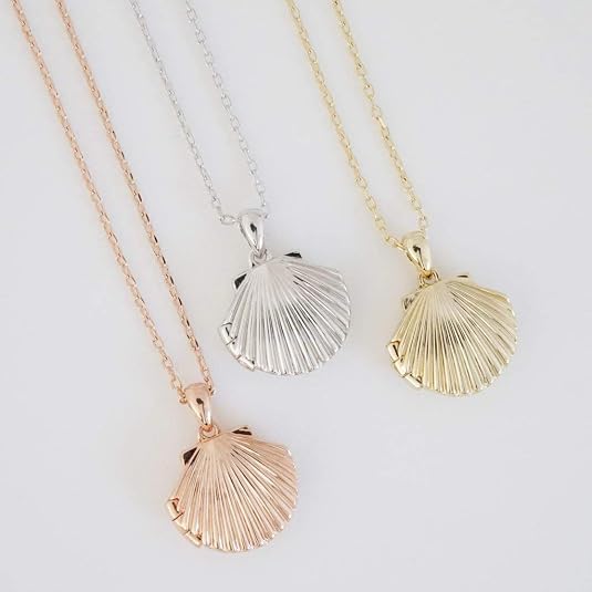 HONEYCAT Shell Locket Necklace in Gold, Rose Gold, or Silver | Minimalist, Delicate Jewelry